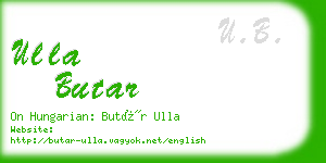ulla butar business card
